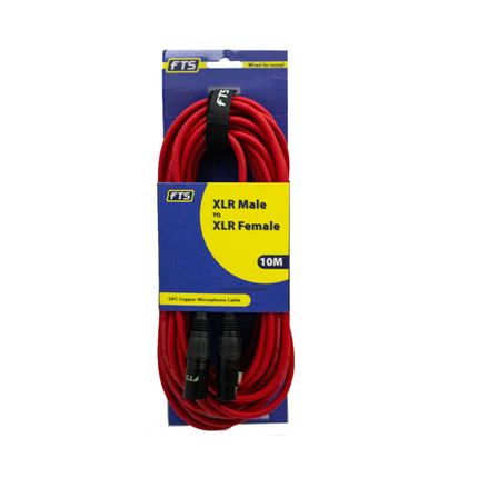 XLR Male -XLR Female Mic Cable Red [FTST-X009+TX012RED/10M].