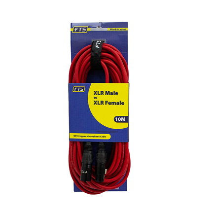 XLR Male -XLR Female Mic Cable Red [FTST-X009+TX012RED/10M].