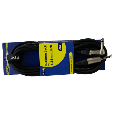 [FTS-TJ003+TJ054/6M] 6.35mm to 6.35mm Guitar Cable