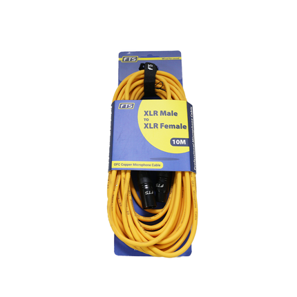 FTS-TX009+TX012YL/10M  XLR Male -XLR Female Mic Cable Yellow.