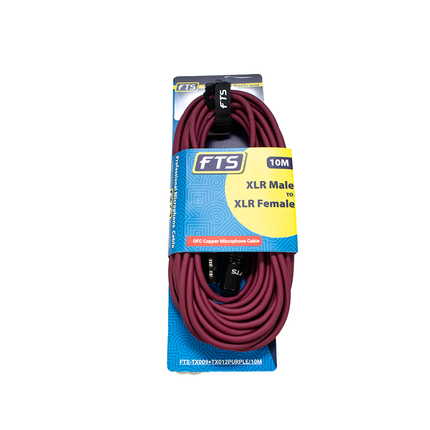 FTS-TX009+TX012PURPLE/10M  XLR Male -XLR Female Mic Cable Purple