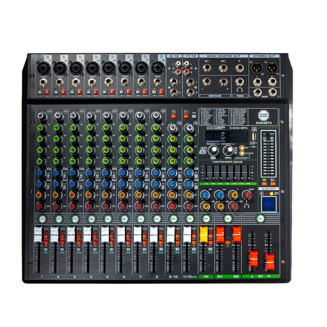 Analog 8 mono channel mixer with usb [X2004BT-USB]