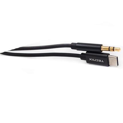 Tecnix  Audio Cable 1M 1m+3.5mm to type C Aux Black [CBL-117 BK]