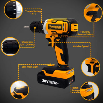 WorkSite 20V Cordless Drill [CD331]