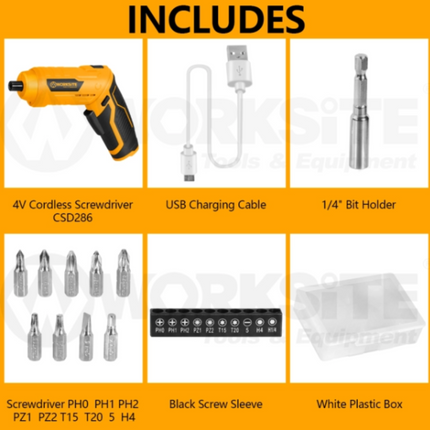 WorkSite 4V Cordless Screwdriver [CSD286]