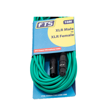 FTST 10M XLR Male -XLR Female Mic Cable Green [X009+TX012GR/]