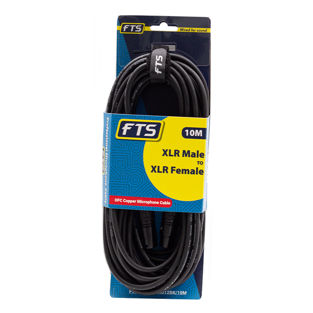 FTS 10M XLR Male -XLR Female Mic Cable [TX009+TX012BK]