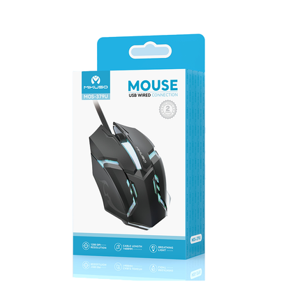 Mikuso Wired Mouse 3 Buttons + 1 Wheel Black [MOS-379U BK]