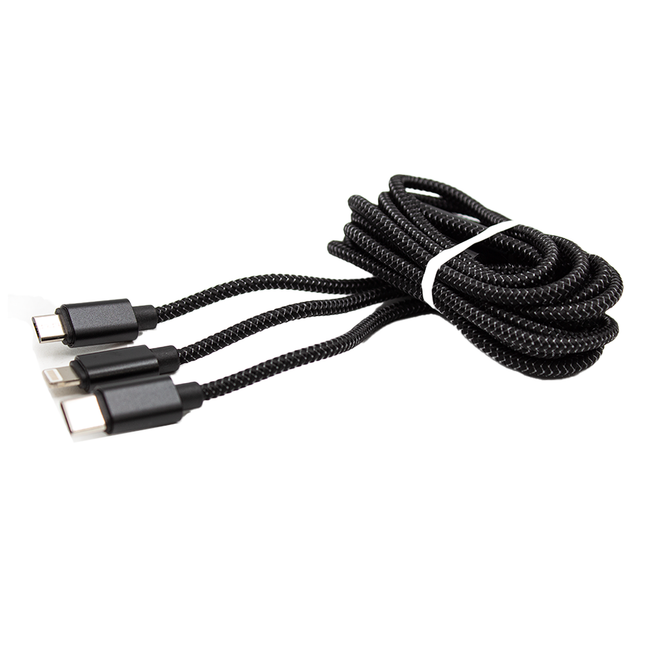 Stewart 3-in-1 2.4A Braided Charging Cable [STW-CB113/1.8M]