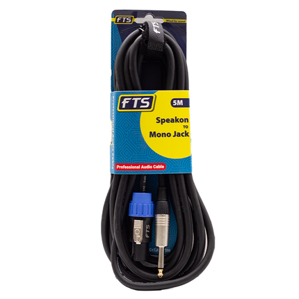 FTS 5m Speakon To Mono Jack Cable[TSC033C+TJ009/5M]