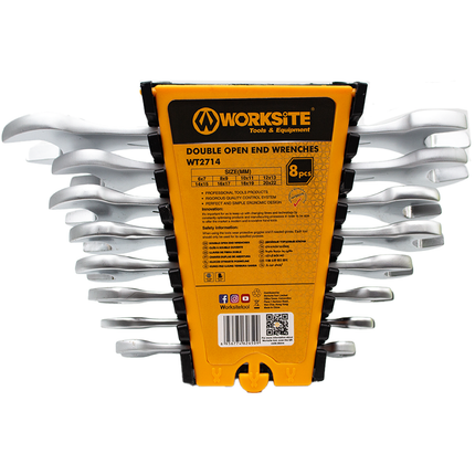 WorkSite 8pcs Double Open End Wrenches [WT2714]