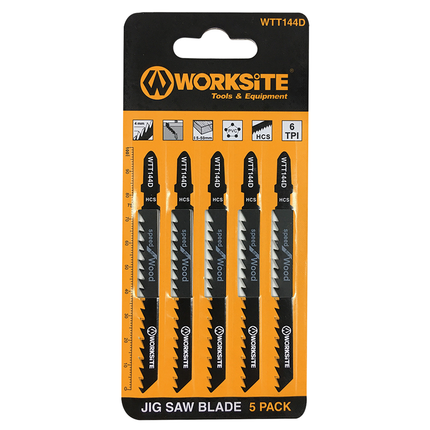 WorkSite 5pcs Jig Saw Blade for Wood [WTT144D]