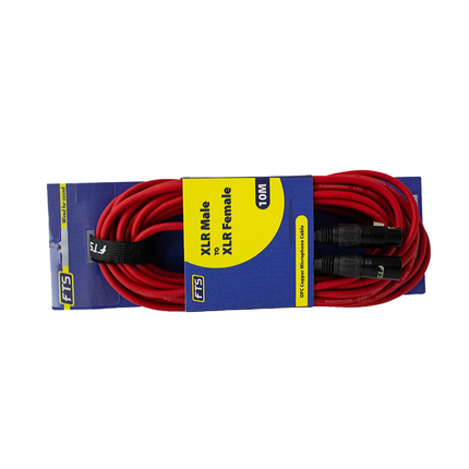 XLR Male -XLR Female Mic Cable Red [FTST-X009+TX012RED/10M]