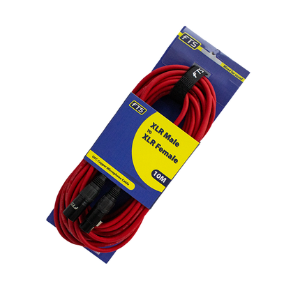 XLR Male -XLR Female Mic Cable Red [FTST-X009+TX012RED/10M]