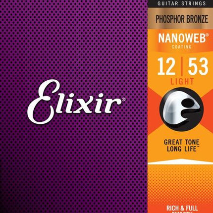 Elixir 16002 Acoustic Extra Light Phosphor Bronze Nanoweb 0.10-0.47