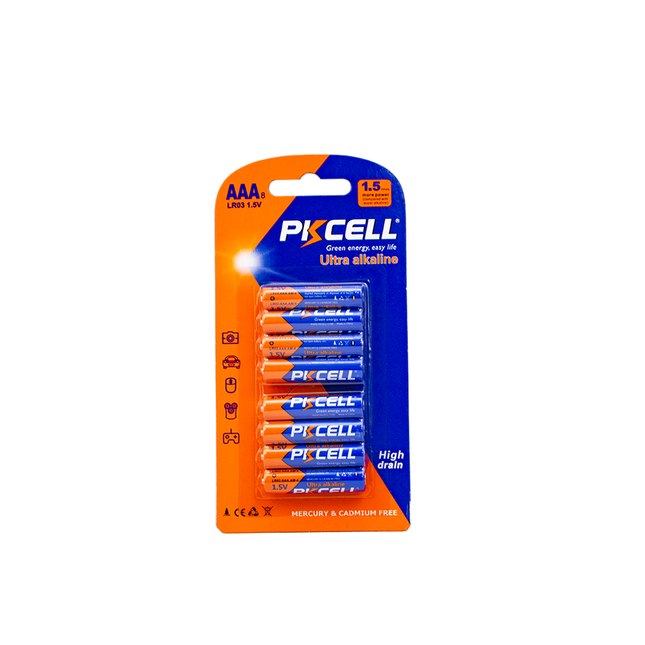 LR03-8B 8pc Ultra alkaline AAA battery.