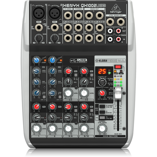 Behringer QX1002USB 10-Channel Mixer.